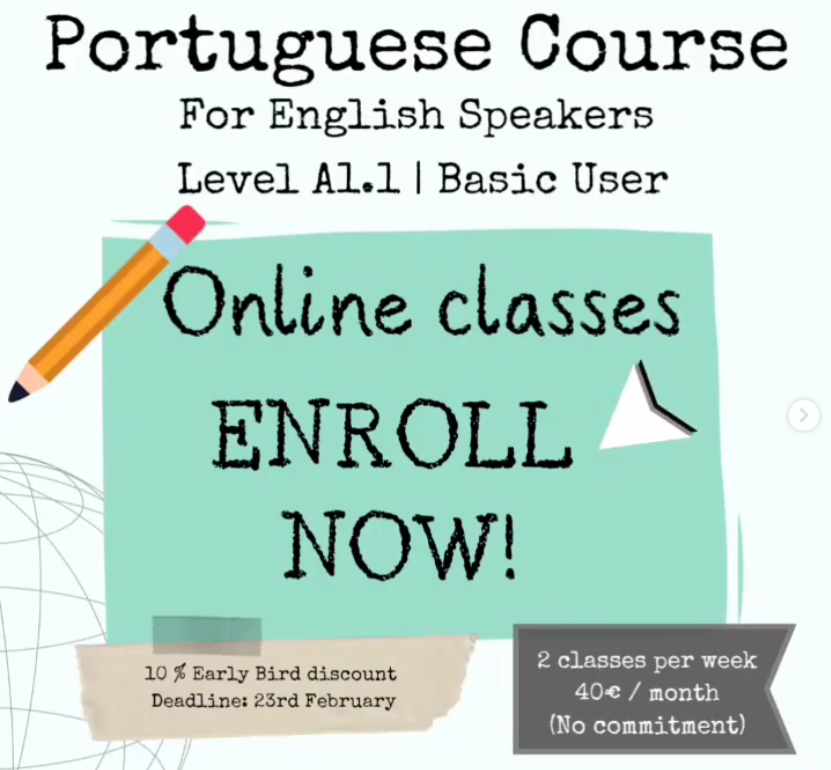 Portuguese Online Course – For beginners (Level – A1.1)